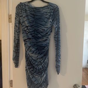 Blue zebra mini dress